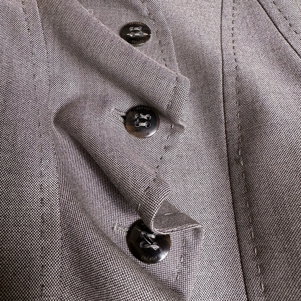 Escada Wool Blend Ruffle Button Up Blazer Jacket - Picture 4 of 5